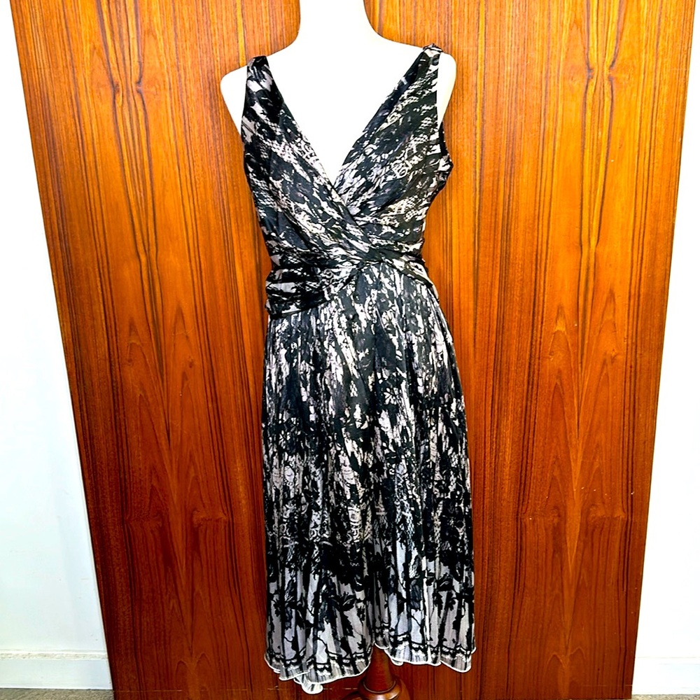Paule Ka silk lace printed evening dress FR38 US6 NWT